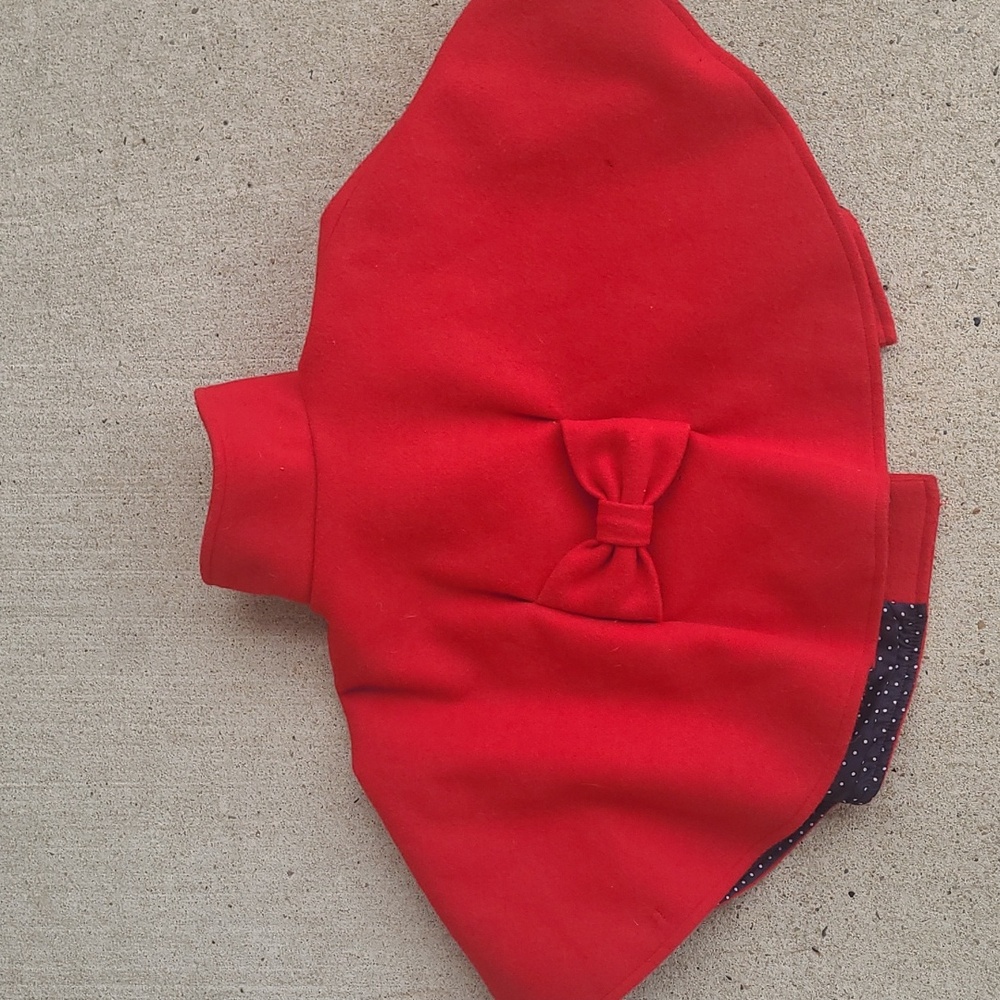Doe A Deer Red Felted Poncho